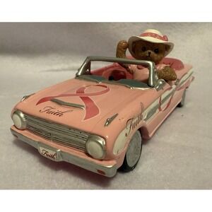 Pink Ribbon Breast Cancer Car Figurine Ford Convertible Bear Hamilton Collection